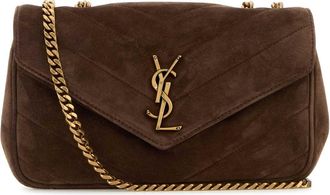 Saint Laurent Brown Suede Small Lou Lou Shoulder Bag