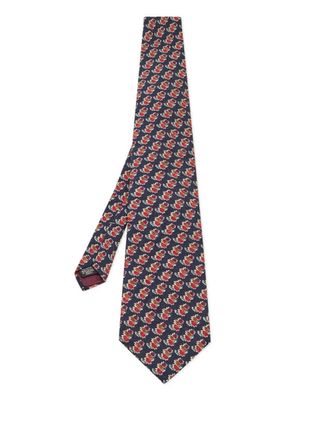 Dior Stropdas met bloemenprint - Zwart