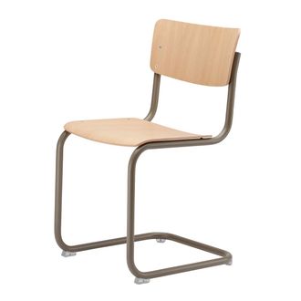 Thonet S 43 Stuhl, Classics in Colour, beigegrau / Eiche klar lackiert
