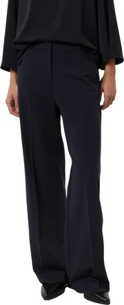 Comma Bundfaltenhose COMMA, Damen, Gr. 44, N-Gr, navy, Web, Obermaterial: 50% Viskose, 42% Polyamid, 8% Elasthan, unifarben, normal lang, Hosen Bundfaltenho