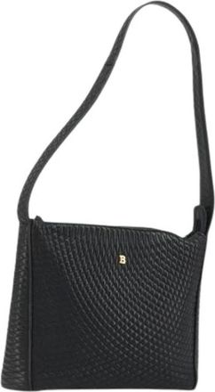 Bally Pre-owned Shoulder Bags, female, Black, Size: ONE SIZE Pre-owned Leather Shoulder Bag
