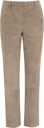 Ermanno Scervino Leren broek met zijzakken - Dames - Slim Fit Broeken - Beige - M - Broeken