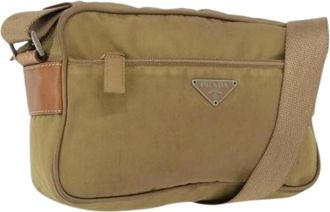 Prada Pre-owned Vintage Nylon Cross Body Bag - Dames - Vintage Schoudertas - Beige - ONE Size - Nylon - Vintage