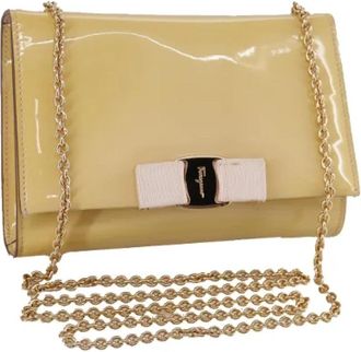 Ferragamo Pre-owned Canvas shoulder-bags - Dames - Vintage Schoudertas - Geel - ONE Size - Vintage