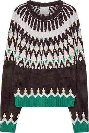 Forte_Forte Fair Isle RWS Cable Wool Roundneck Sweater