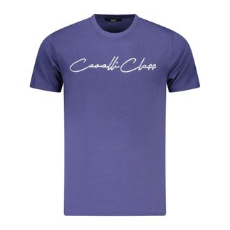 Cavalli T-Shirts, male, Blue, Size: 2XL Short Sleeve T-Shirt