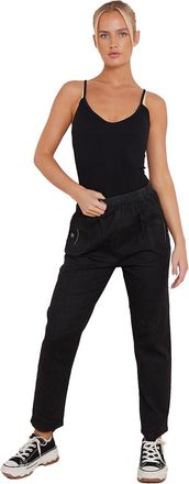 Generic Womens Mom Jeans High Waisted Stretchy Trousers Full Length Straight Fit Casual Pants with Elastic Waist and Pockets (UK, Numeric, 20, Regular, Regula