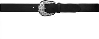Depeche Westers-ge&iuml;nspireerde zwarte leren riem - Dames - Riemen - Zwart - 95 CM - Leer - Accessoires