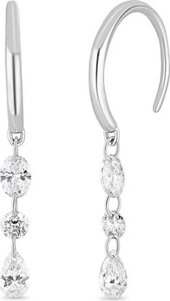 Bony Levy 18K Gold Liora Natural Diamond Drop Earrings in 18K White Gold at Nordstrom