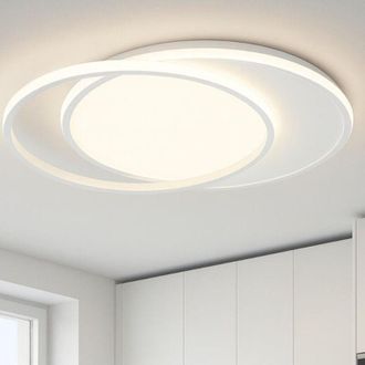 Top-Light Plafoniera moderna top light mercury 1224 80 led cct switch metallo, finitura metallo bianco