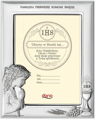 OEM Marco De Fotos De Comuni&oacute;n De Plata Para Ni&ntilde;a 9x13