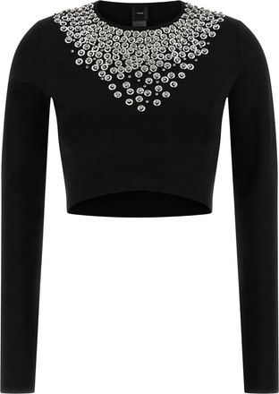 Pinko Maglione con cristalli - Nero