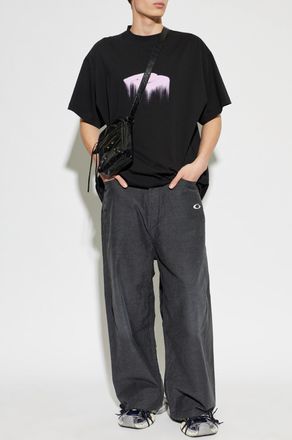 Balenciaga T-shirt With Print, Mens, Black
