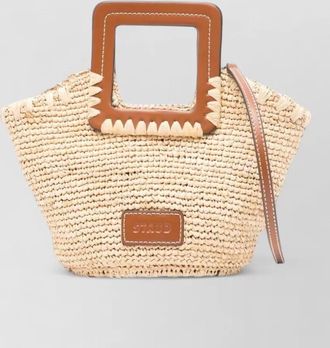 Staud raffia mini bucket tote bag