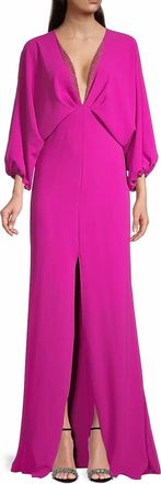 Sachin & Babi Gabby Plunging Gown In Magneta