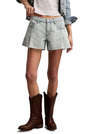Lucky Brand Raw Hem Low Rise A-Line Denim Shorts in Coastal Breeze Wash at Nordstrom, Size 31
