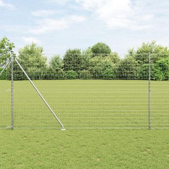 Berkfield Home Euro Fence with 7 Spike Posts 1.6x10 m Galvanised Steel in Silver
