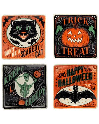 Certified International Scaredy Cat Set Of 4 Dessert Plates