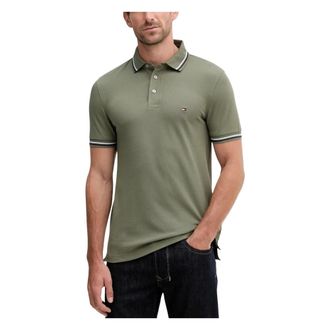 Tommy Hilfiger Polo Shirts, male, Green, Size: S Tipped Slim FIT Seas Mw0Mw39993
