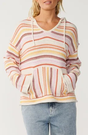 Rip Curl Retro Swell Stripe Hooded Sweater in Lilac at Nordstrom, Size Xx-Small