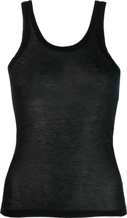Coperni semi-sheer racerback top - women - Modal - S - Black