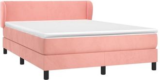 vidaXL Vidaxl - Cama Box Spring Con Colch&oacute;n Terciopelo Rosa 140x190 Cm