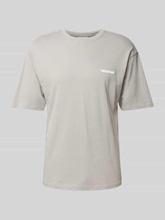 Review T-Shirt mit Rundhalsausschnitt in Mittelgrau, Größe S