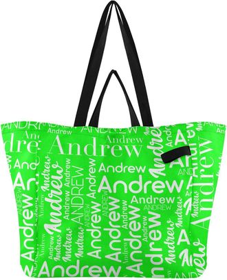 Generic Custom Lime print Reusable Canvas Tote Bag, Heavy Duty Grocery Shopping Bag with Large Capacity Hard Bottom Double Handles Work Groceries Travel