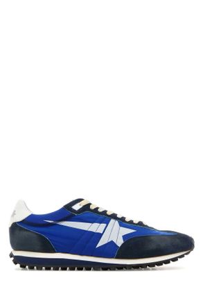Golden Goose Deluxe Brand Blue Fabric And Suede Running Marathon Sneakers