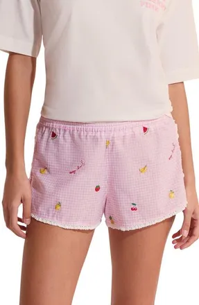 Etam Brisa Cotton Pajama Shorts in Candy-Pink at Nordstrom, Size X-Small