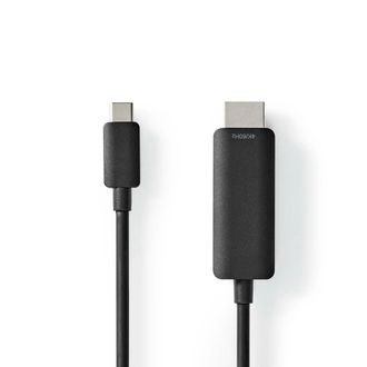 Nedis Adaptador Usb C Usb 32 Gen 1 Usb C Macho Conector Hdmi 4k60hz 100 M Redondo Niquelado Pvc Negro Label 202304803 202304803