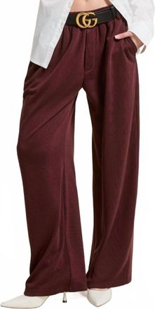 Mimosa Midtown Pleated Sweat Trouser In Maroon
