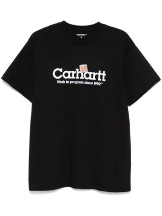 Carhartt Work in Progress Label Script T-shirt - unisex - Organic Cotton - M - Black