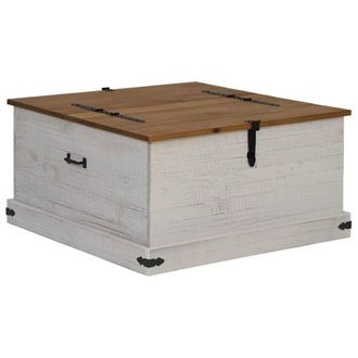 Berkfield Home Storage Chest HALDEN White 91x91x47 cm Solid Wood Pine | Size: 91 x 91 x 47 cm