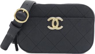 Chanel Black Grained Calfskin Fanny Pack (Pre-Owned)