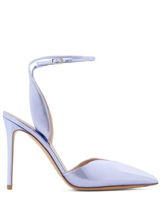 Giorgio Armani metallic-finish leather pumps - Blue