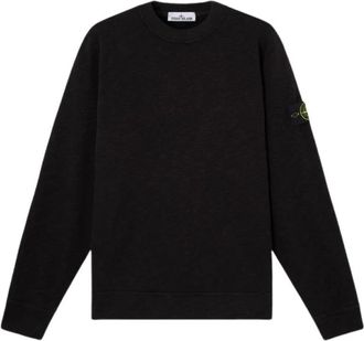 Stone Island Crewneck Sweatshirt - Heren - Sweatshirts - Zwart - L - Katoen - Hoodies & sweatvesten