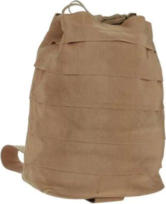 Ferragamo Pre-owned Bucket Bags, female, Beige, Size: ONE SIZE Pre-owned Canvas Bucket Bag