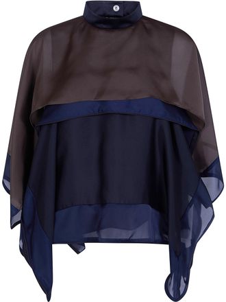 sacai Sweater Satin X Chiffon Pullover