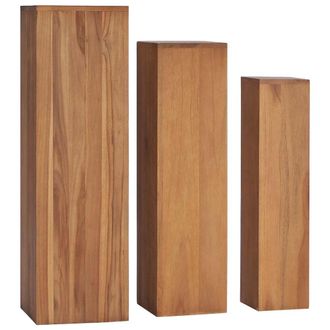 vidaXL Soportes Para Plantas 3 Piezas Madera Maciza De Teca Vidaxl
