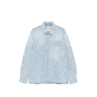Casablanca Pearl-embellishment Denim Shirt