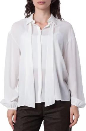 Bally Cotton Tie-Neck Blouse