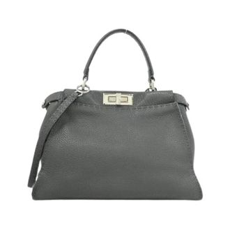 Fendi Pre-owned Selleria Peekaboo Calf Bag - Dames - Vintage Handtas - Grijs - ONE Size - Leer - Vintage