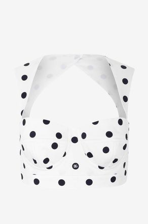 Dolce & Gabbana Bustier-Top aus Baumwolle mit Tupfenprint