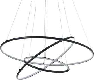 tomasucci Three Ring chandelier, matt black/matt white