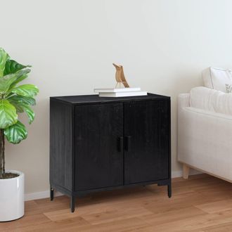 vidaXL Vidaxl - Aparador De Madera Maciza De Pino Negro 75x35x70 Cm
