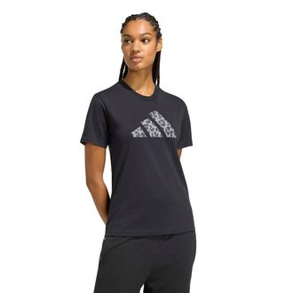 adidas T-shirt met korte mouwen en logo in luipaardprint