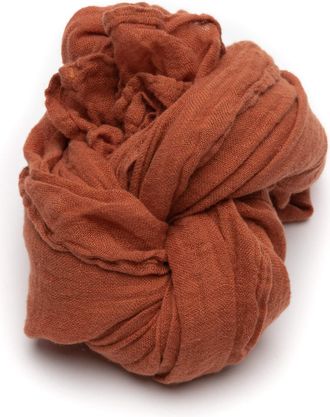 LinenMe 100% Linen Scarf for Women Men Unisex Garza 70 x 200 cm, Summer Shawl Lightweight Soft Breathable Comfortable, Brick