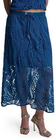 DKNY Crochet Leaf Midi Skirt in Admiral at Nordstrom Rack, Size X-Small
