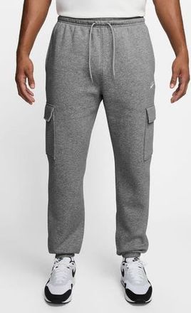 Nike Club Fleece Cargo Sweatpants in 063 D Gr H/white at Nordstrom Rack, Size Xx-Large